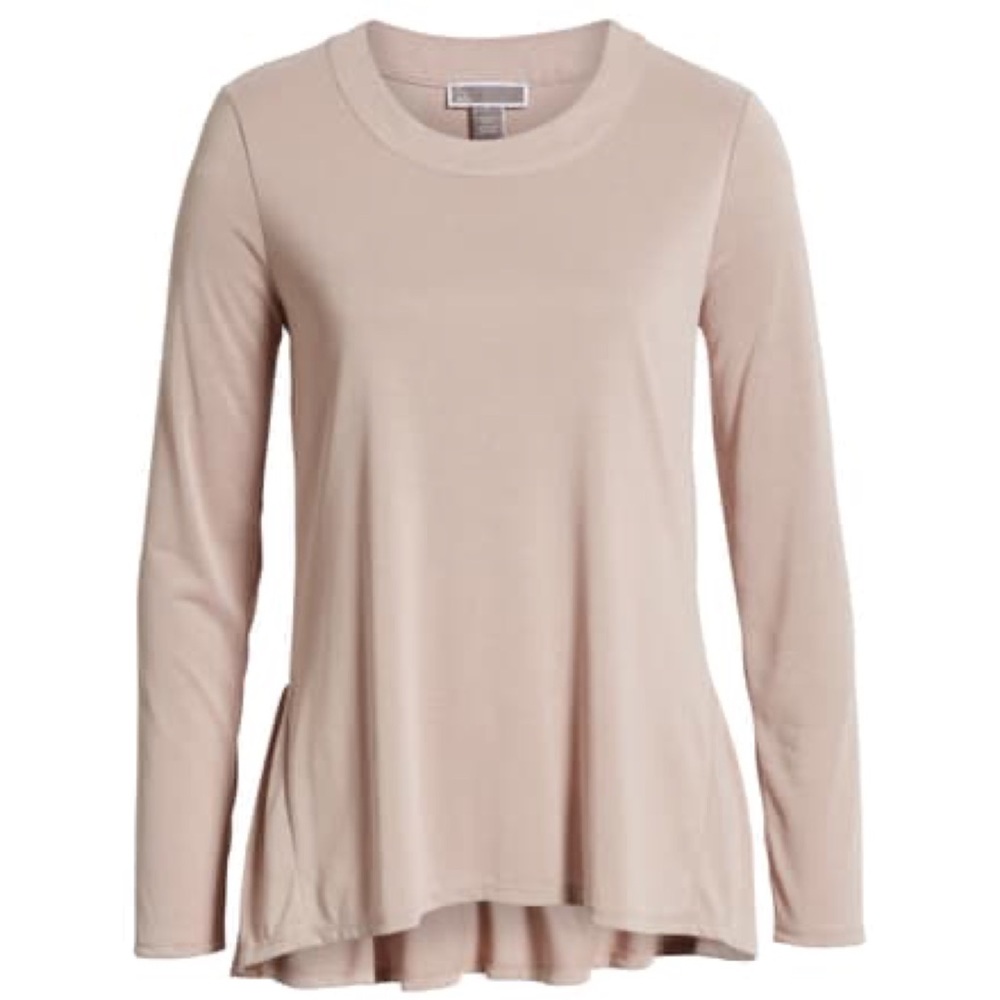 NWT Chelsea28 | Blush Ruffle Back Hem Tunic Long